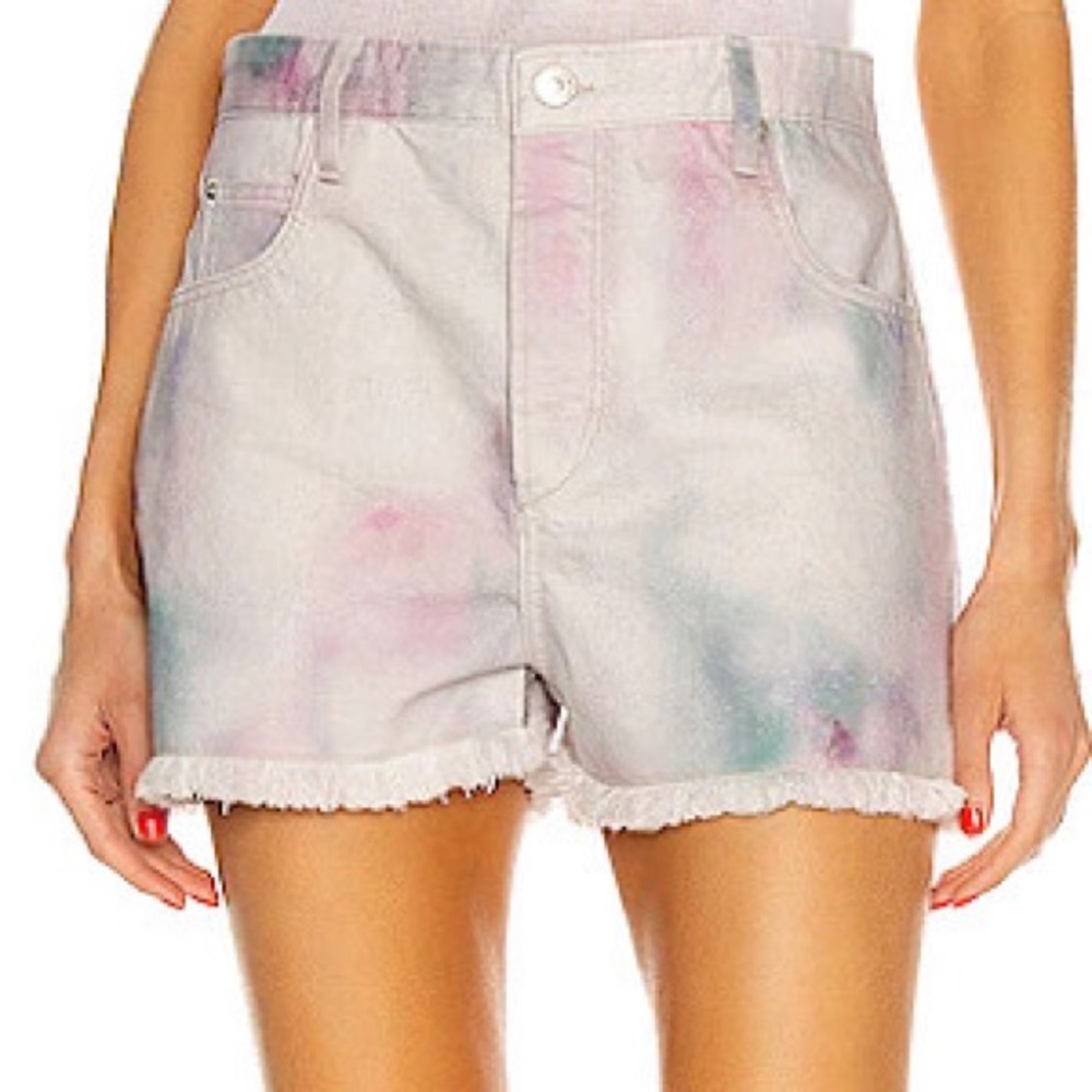 “NEW” Isabel Marant Étoile Lesiabb Tie-Dye Denim Short - Picture 1 of 7